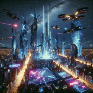 Neon Cityscape VR Headset